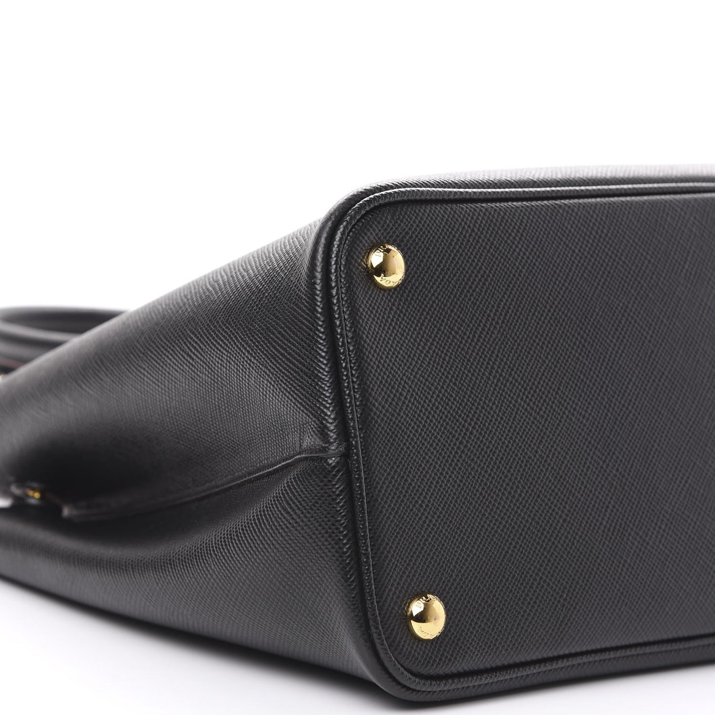 Saffiano Cuir Medium Double Bag Black Fuoco