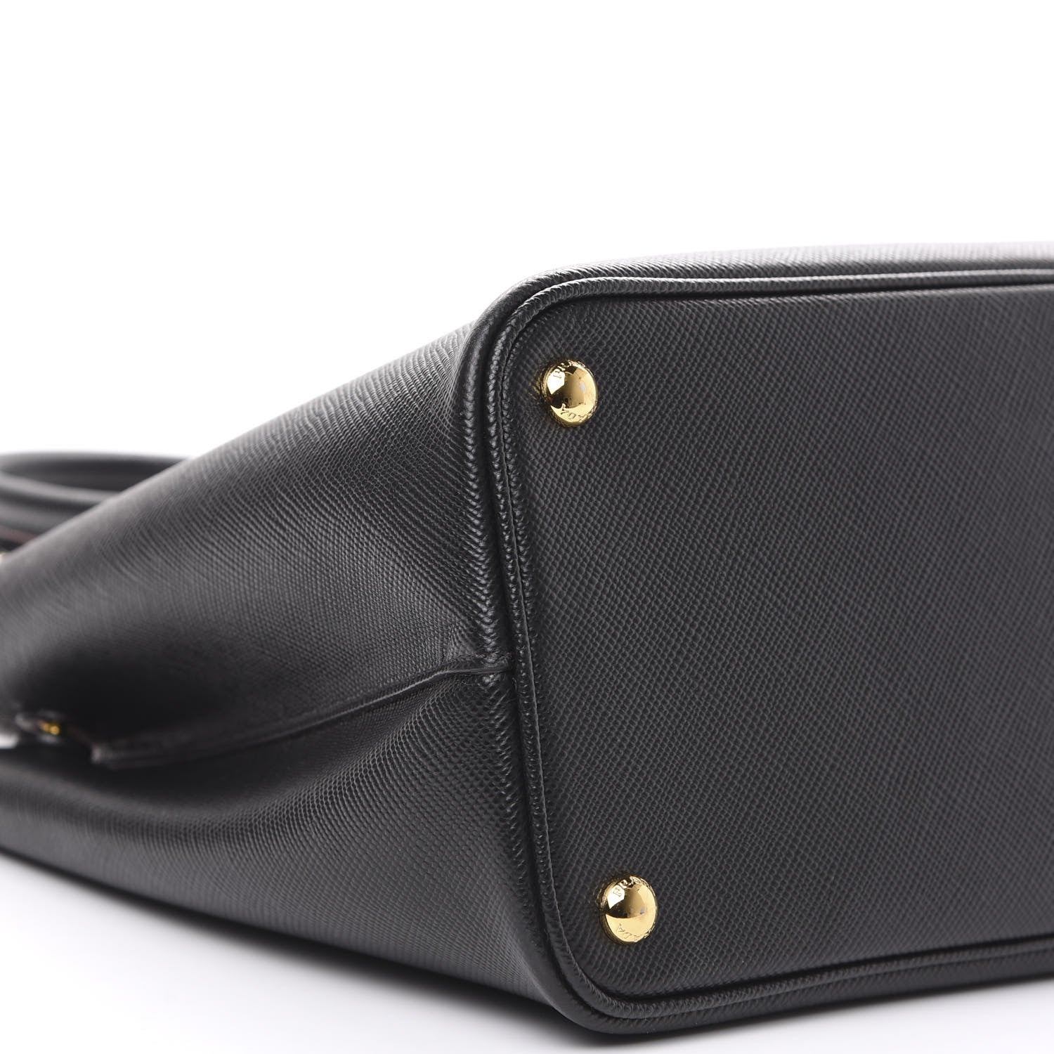 Prada Saffiano Cuir Medium Double Bag Black Fuoco 9 of 10