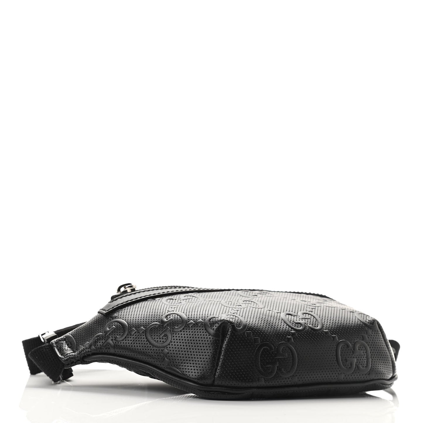 Calfskin GG Tennis Embossed Belt Bag Black