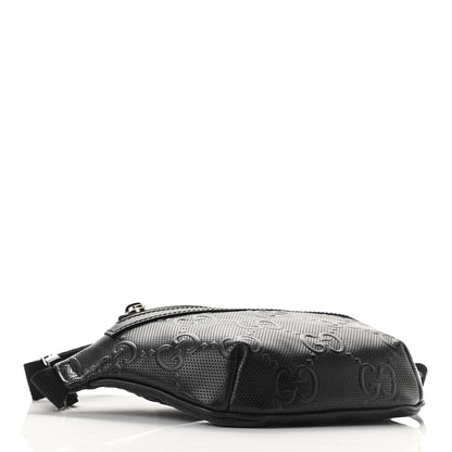 Gucci Calfskin GG Tennis Embossed Belt Bag Black 4 of 11