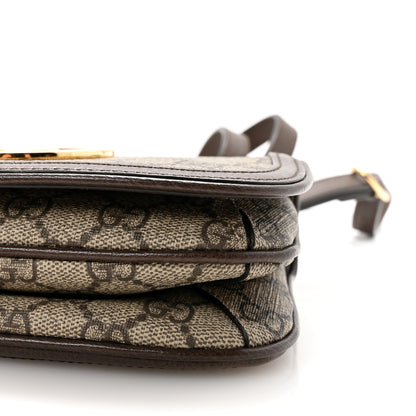Gucci GG Supreme Monogram Textured Dollar Calfskin Mini Blondie Chain Shoulder Flap Bag Beige Ebony New Acero 9 of 9