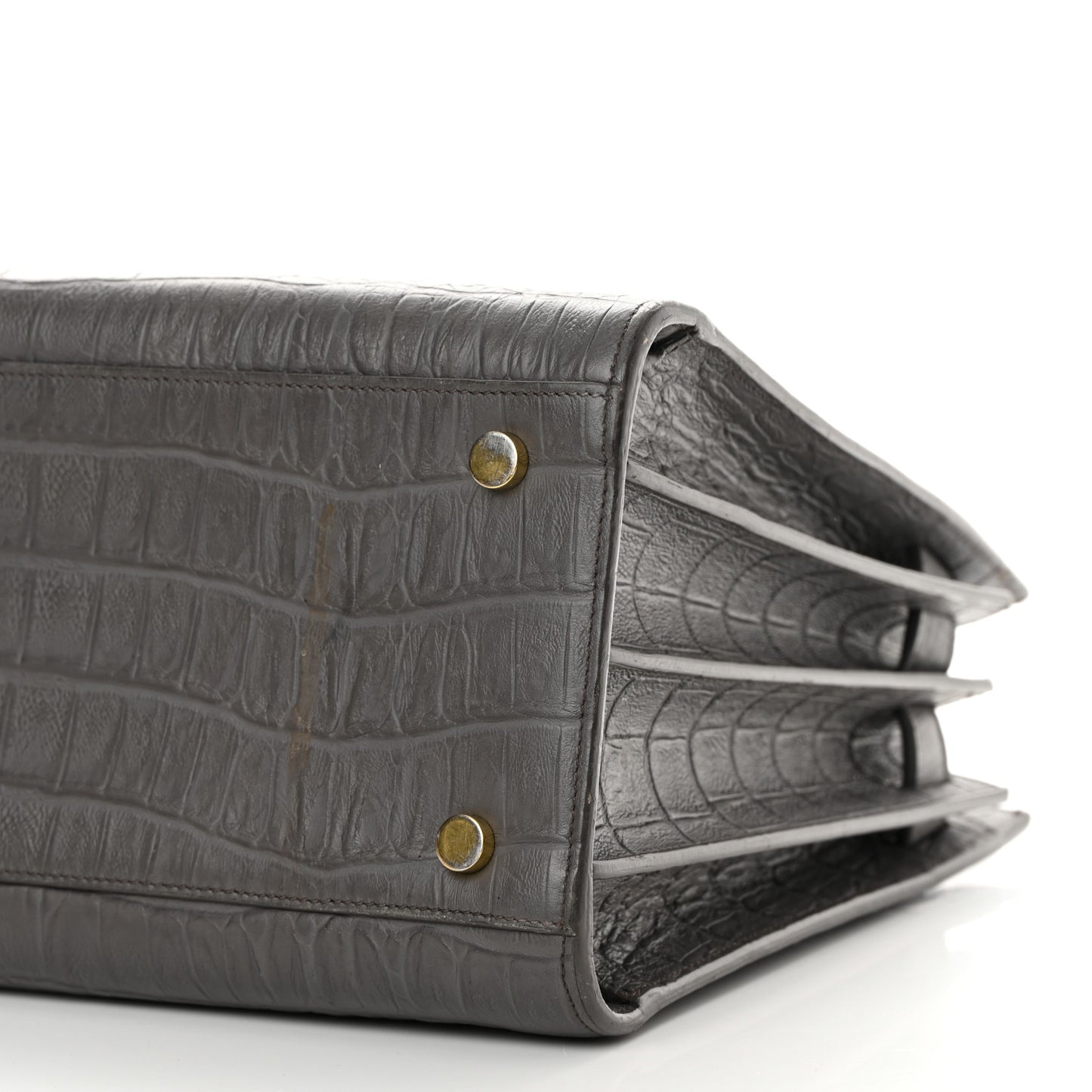 Calfskin Crocodile Embossed Small Sac De Jour Fog