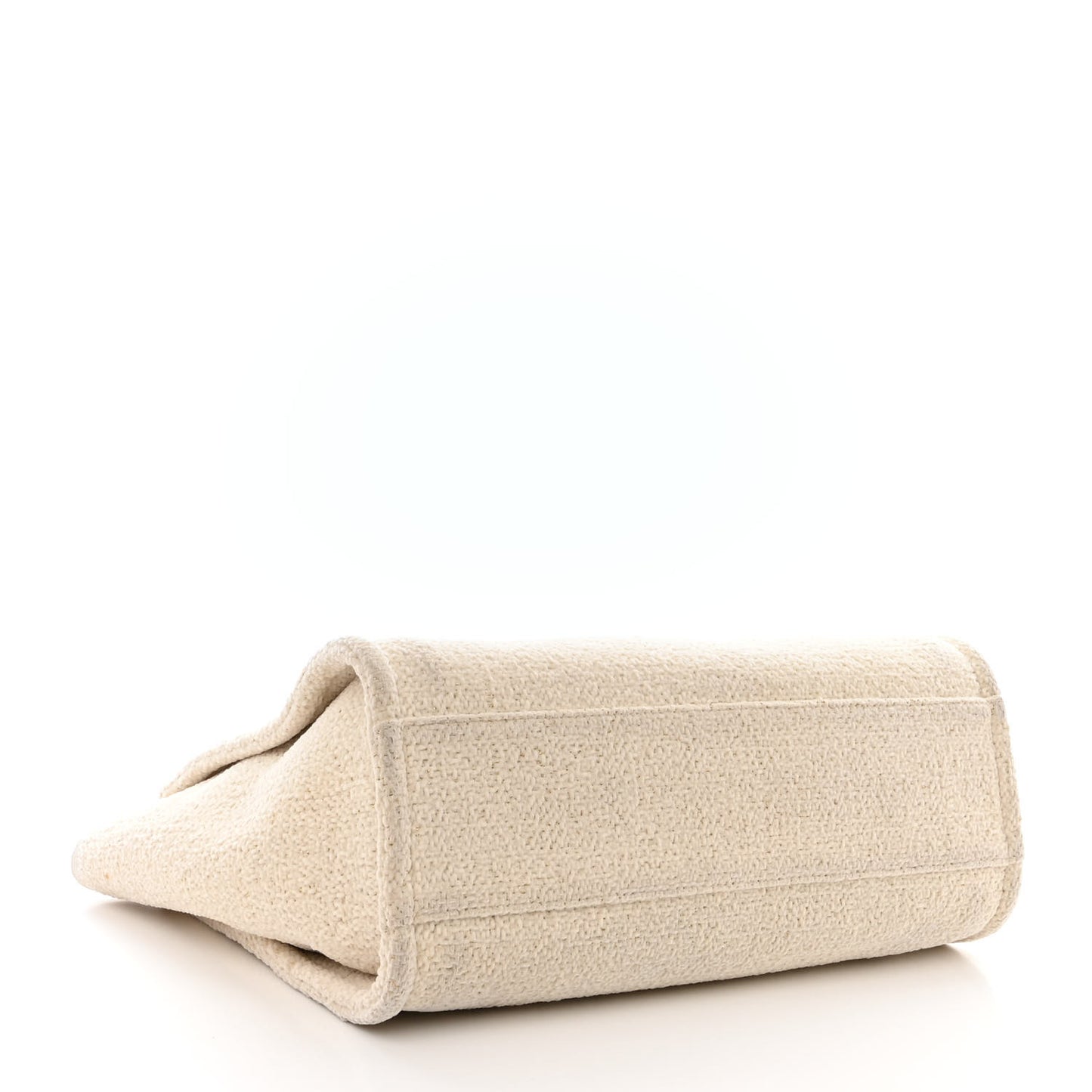 Lurex Boucle Small Deauville Tote Ivory