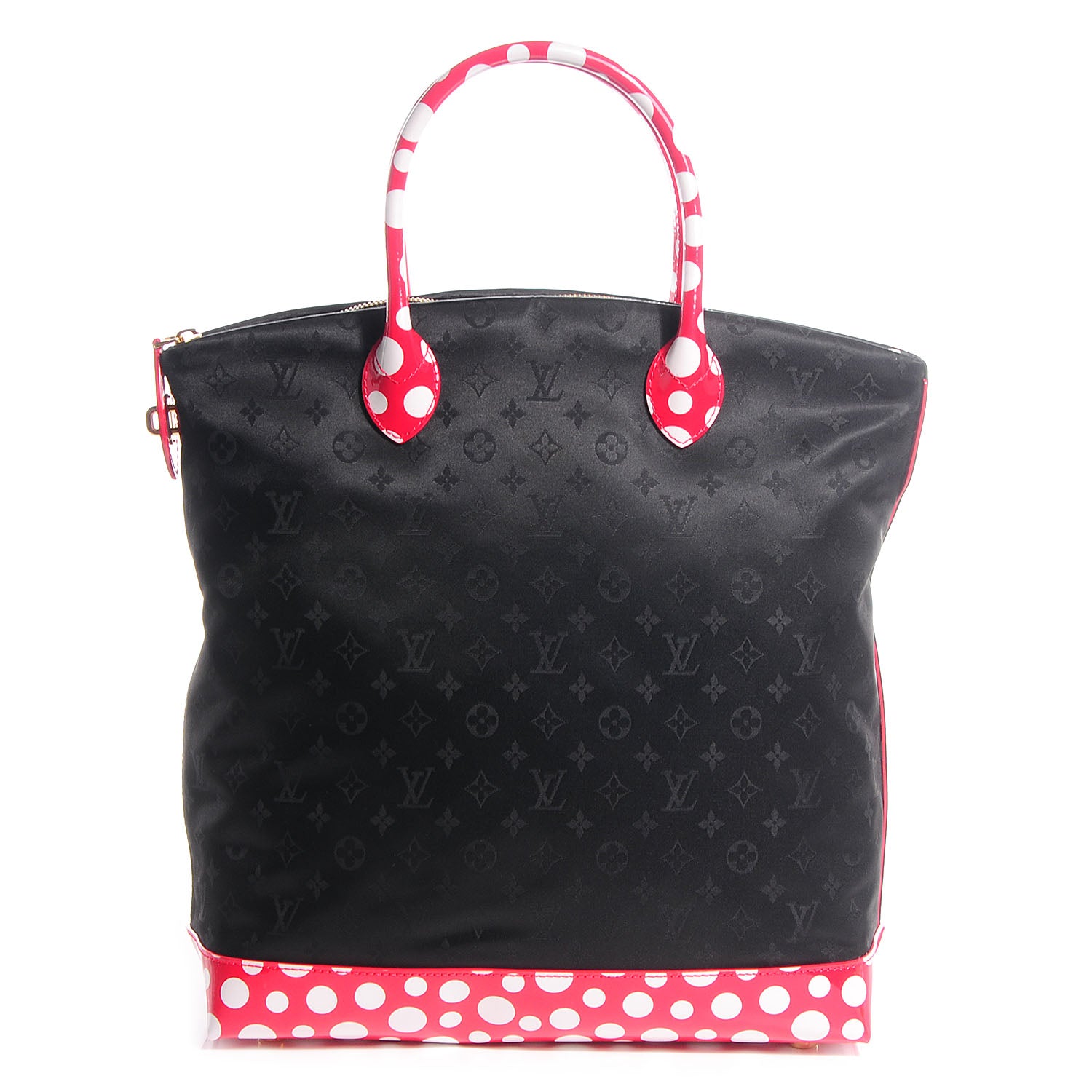 Louis Vuitton Nylon Monogram Kusama Infinity Dots Vertical Lockit Black Red 1 of 8