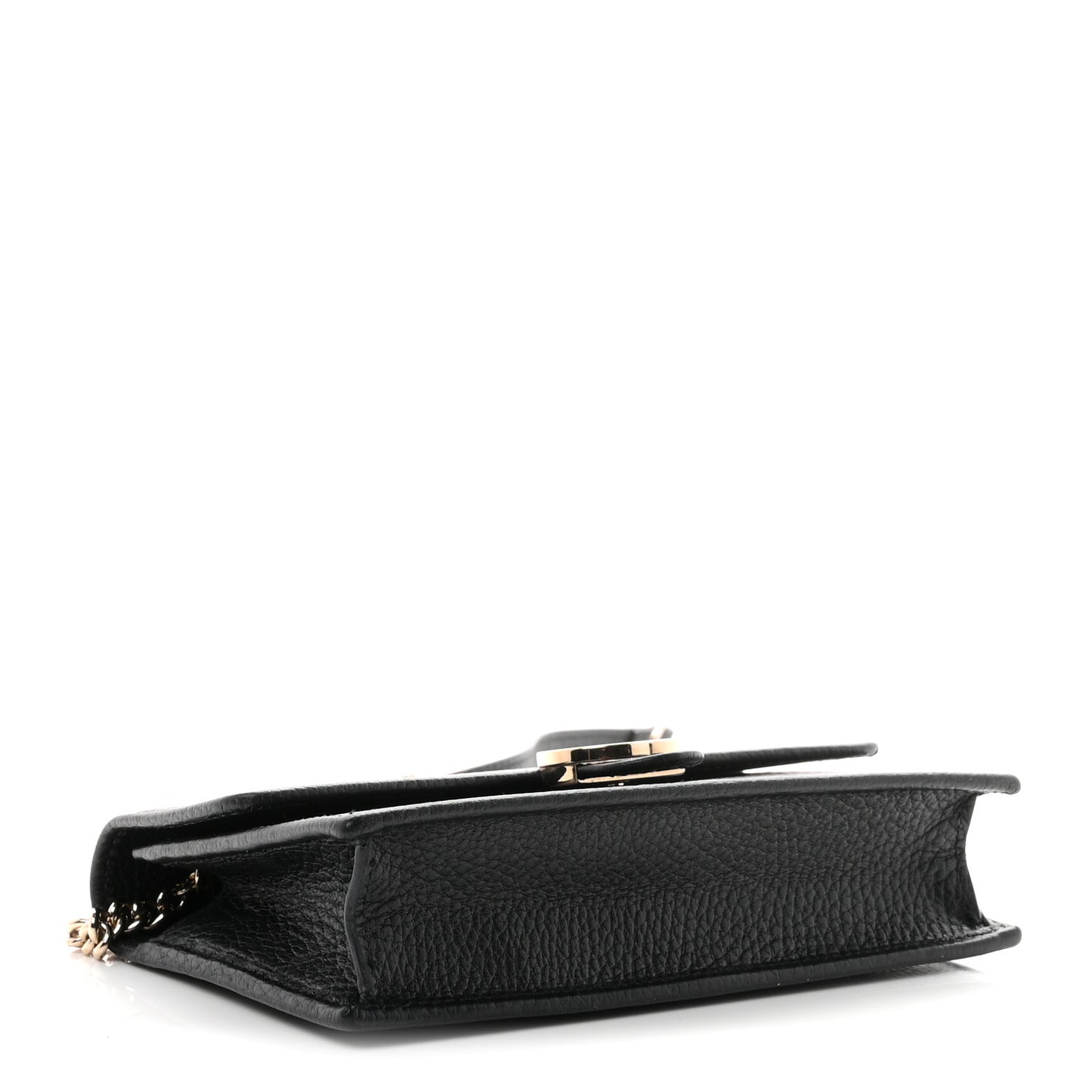 Dollar Calfskin Interlocking G Chain Wallet Black