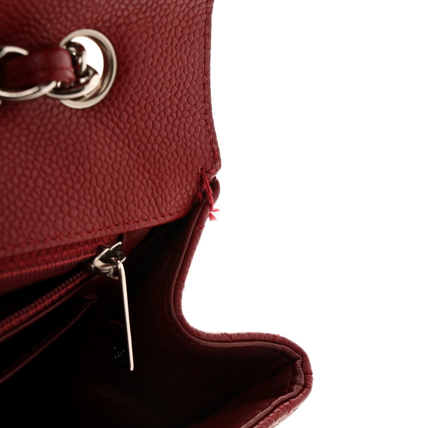 Chanel Caviar Quilted Jumbo Single Flap Dark Red 12 of 12