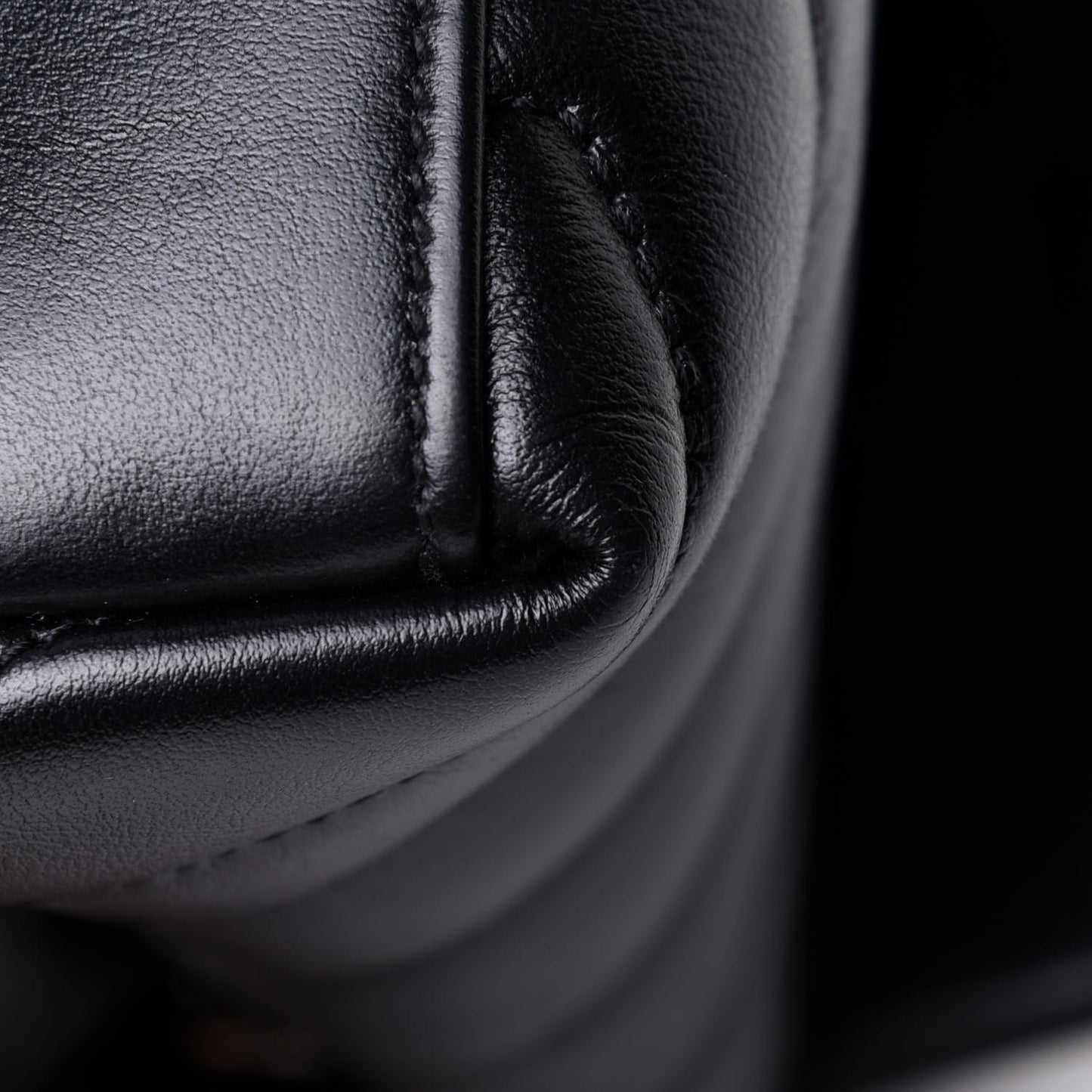Calfskin Y Quilted Monogram Small Loulou Chain Satchel Black