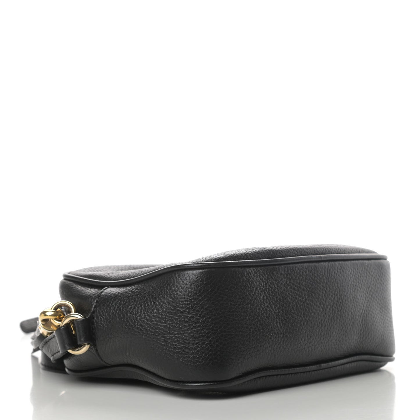 Pebbled Calfskin Small Soho Disco Bag Black