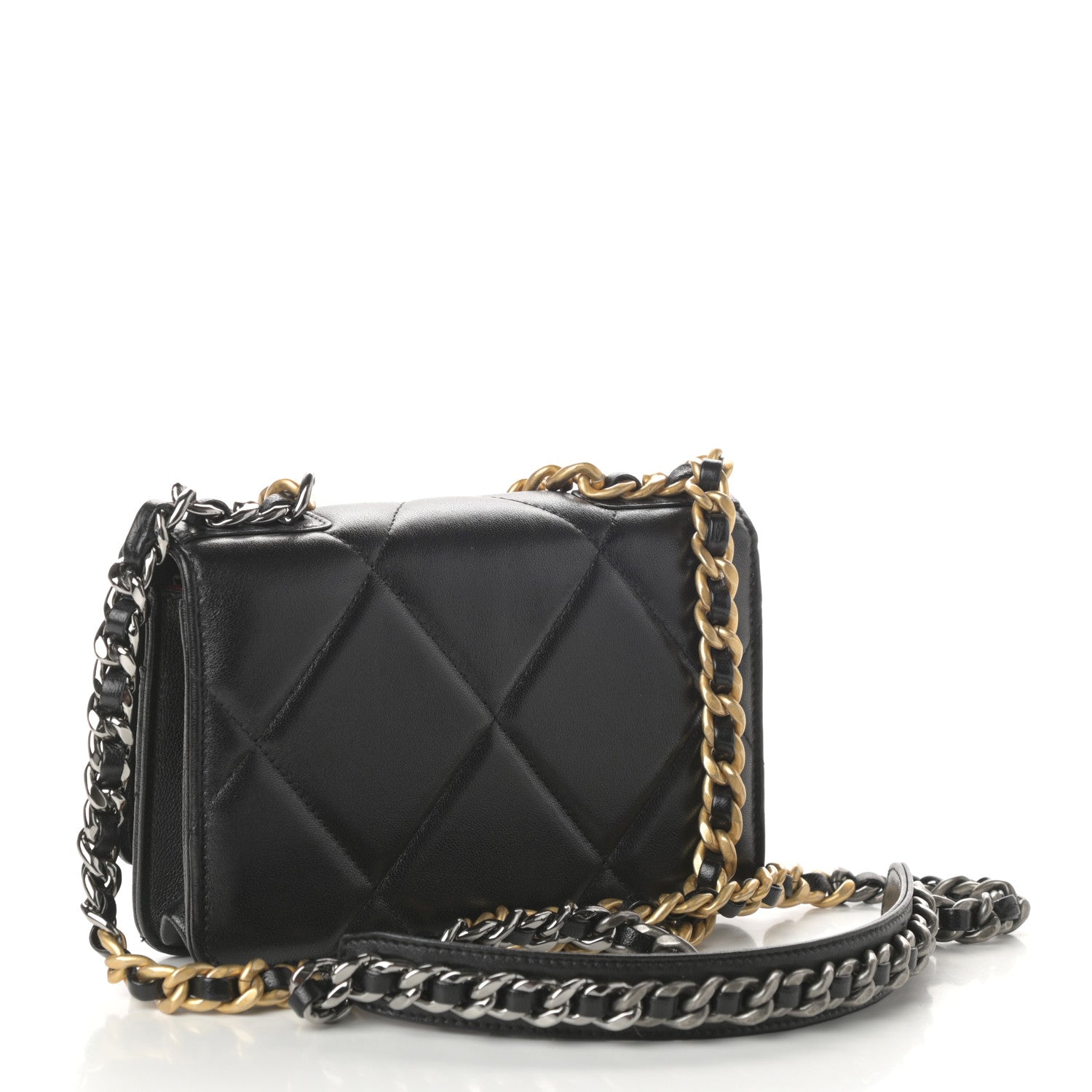 Chanel Lambskin Quilted Chanel 19 Wallet On Chain WOC Black 3 of 10