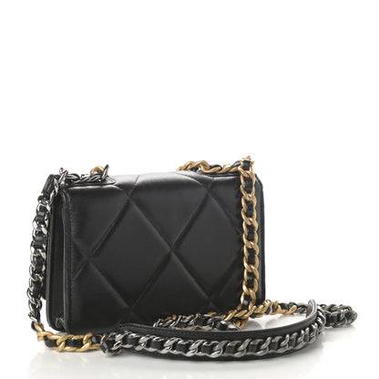 Chanel Lambskin Quilted Chanel 19 Wallet On Chain WOC Black 3 of 10