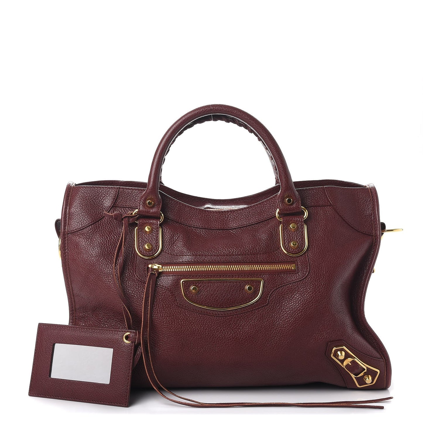 Chevre Gold Metallic Edge Hardware City Bordeaux