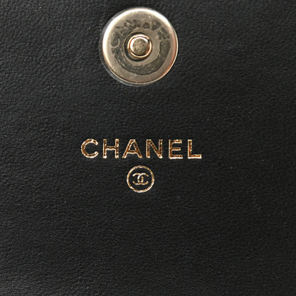 Chanel Lambskin Quilted Pearl Phone Holder With Chain Black 6 of 10