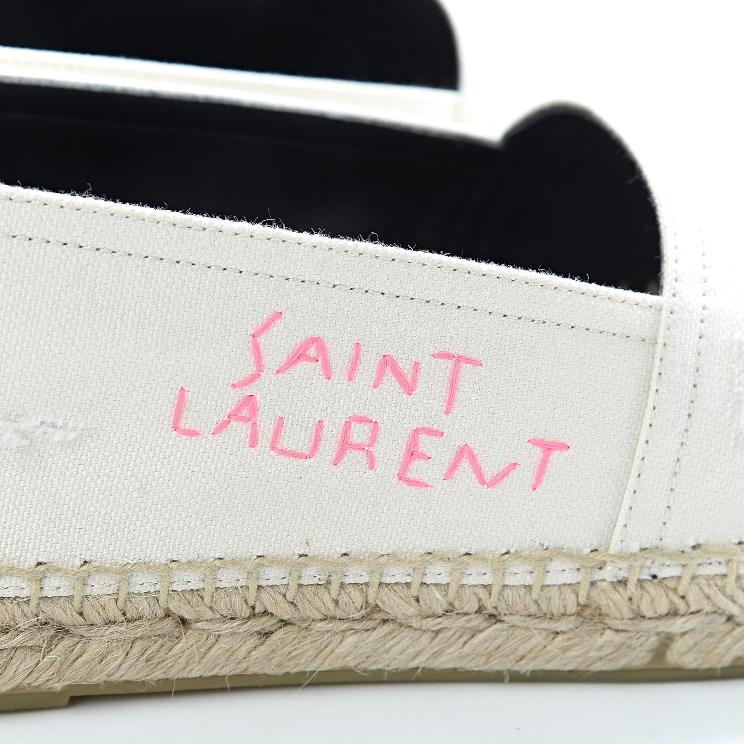 Saint Laurent Canvas Elba Logo Embroidered Espadrilles 41 Panna 5 of 10