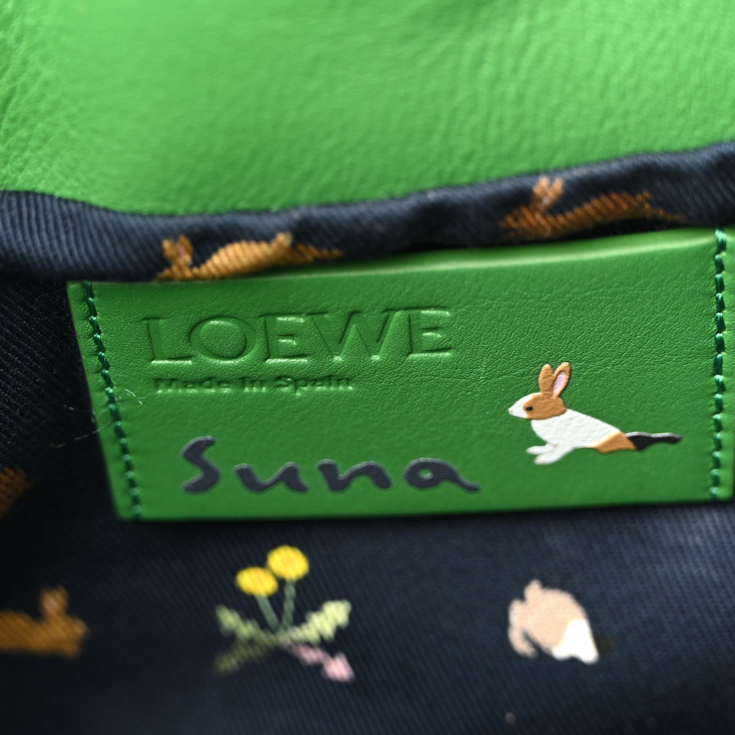 Loewe x SUNA FUJITA Nappa Bunny Mini Flamenco Knot Clutch Tropical Green 6 of 10