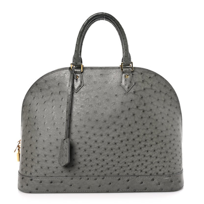 Louis Vuitton Ostrich Alma MM Gris 1 of 10