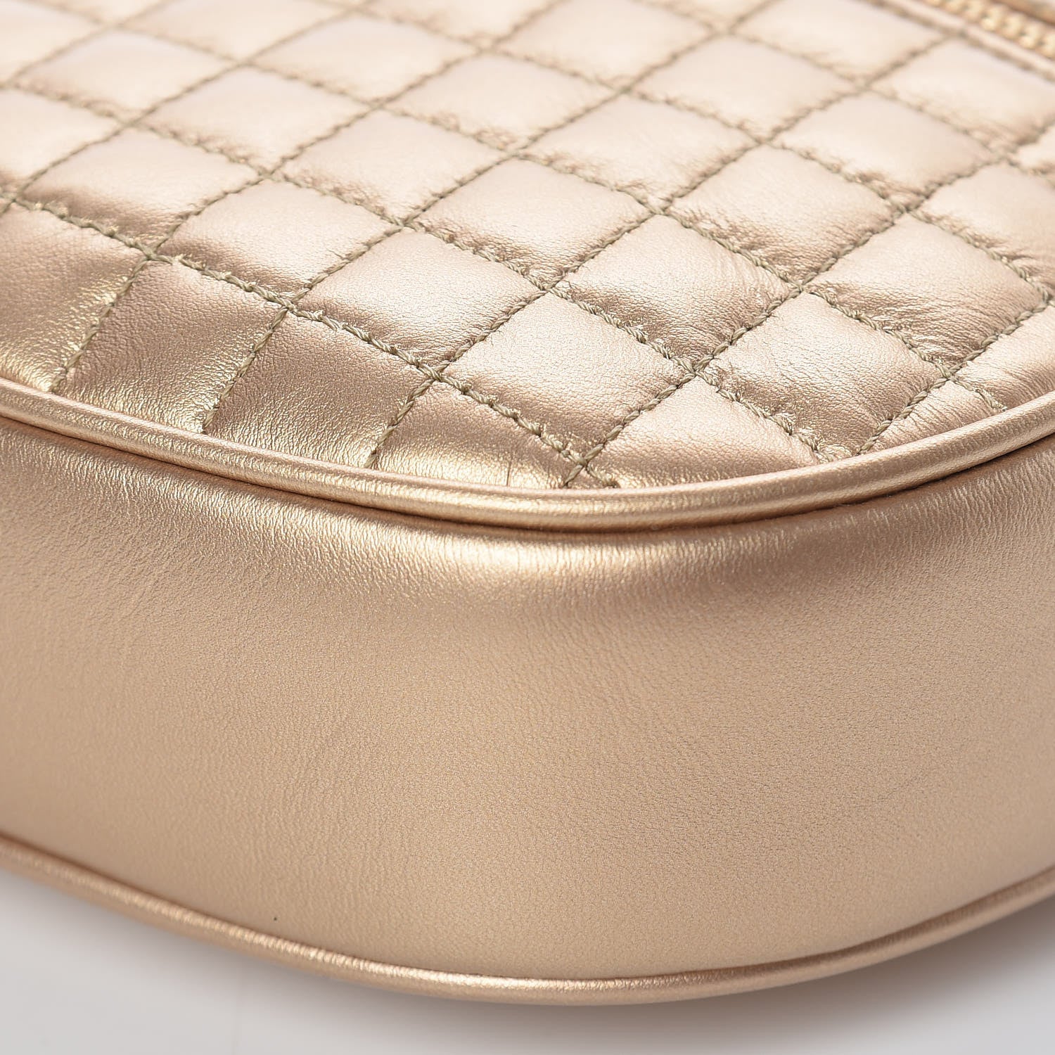 Celine Laminated Calfskin Quilted Small C Charm Bag Gold 10 of 10