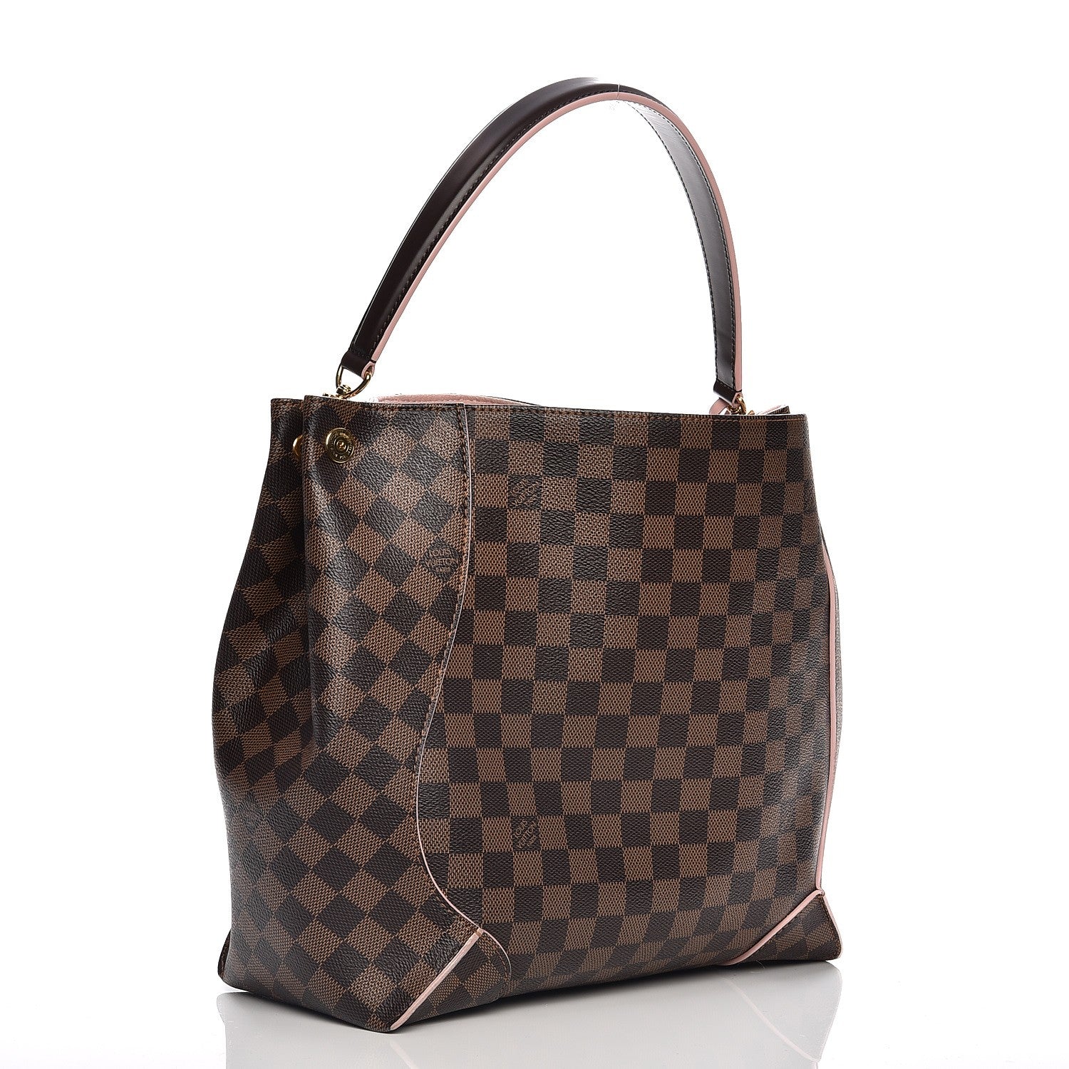 Louis Vuitton Damier Ebene Caissa Hobo Rose Ballerine 3 of 8
