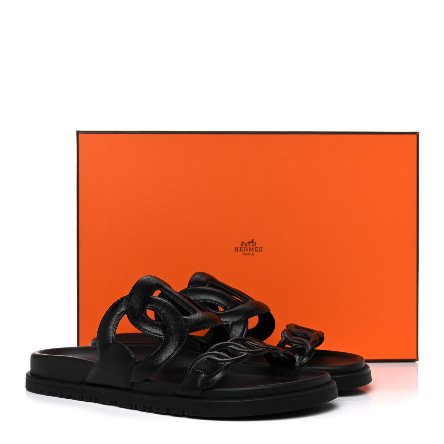 Hermes Nappa Extra Sandals 37.5 Black 9 of 9