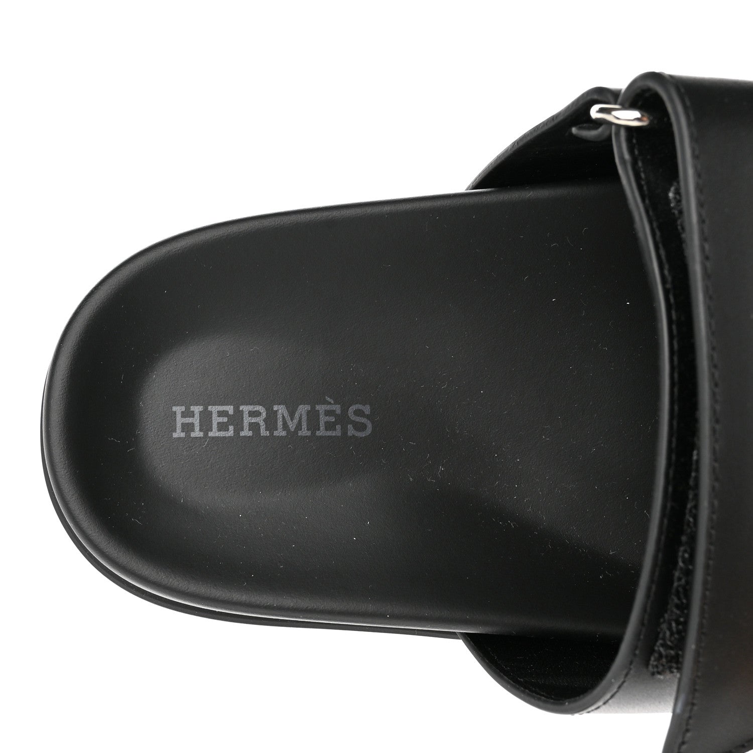 Hermes Calfskin Womens Chypre Sandals 35.5 Black 7 of 8