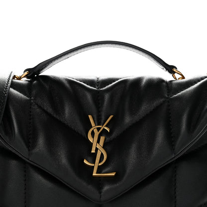 Saint Laurent Lambskin Quilted Toy Loulou Puffer Monogram Chain Satchel Black 8 of 11
