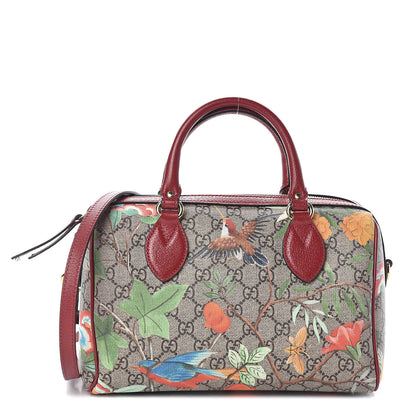 Gucci GG Supreme Monogram Tian Small Boston Beige Multicolor Red 2 of 10