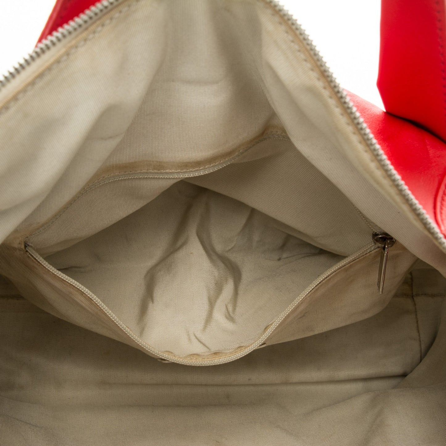 Calfskin CC Chevron All Day Long Tote Red