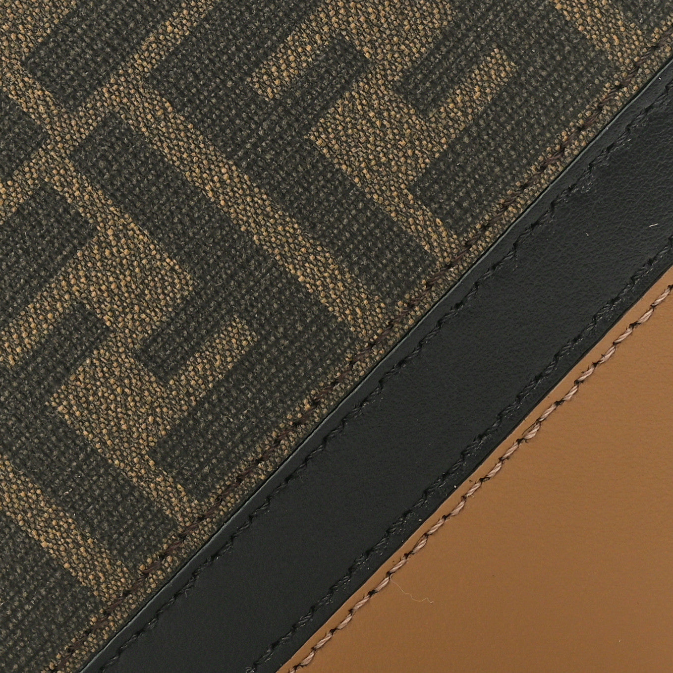 Glazed Fabric Vitello King FF 1974 Diagonal Bi-Fold Wallet Tobacco Moro Cuoio