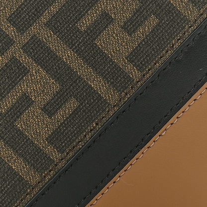 Fendi Glazed Fabric Vitello King FF 1974 Diagonal Bi-Fold Wallet Tobacco Moro Cuoio 8 of 9