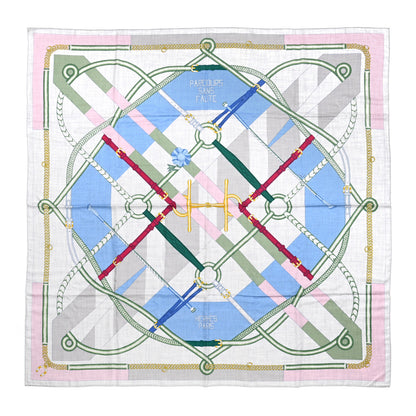 Hermes Cashmere Silk Parcours Sans Faute Shawl 140 Gris Chine Ciel 1 of 8