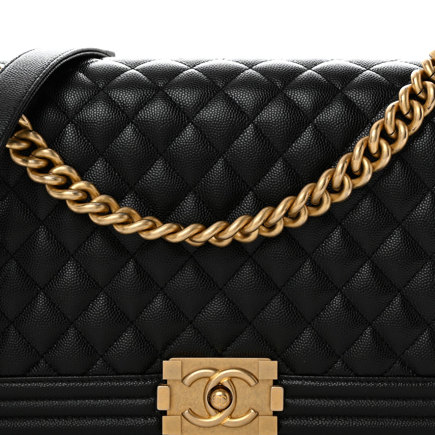 Chanel Caviar Diamond Stitched Top Handle Flap Navy 14 of 19