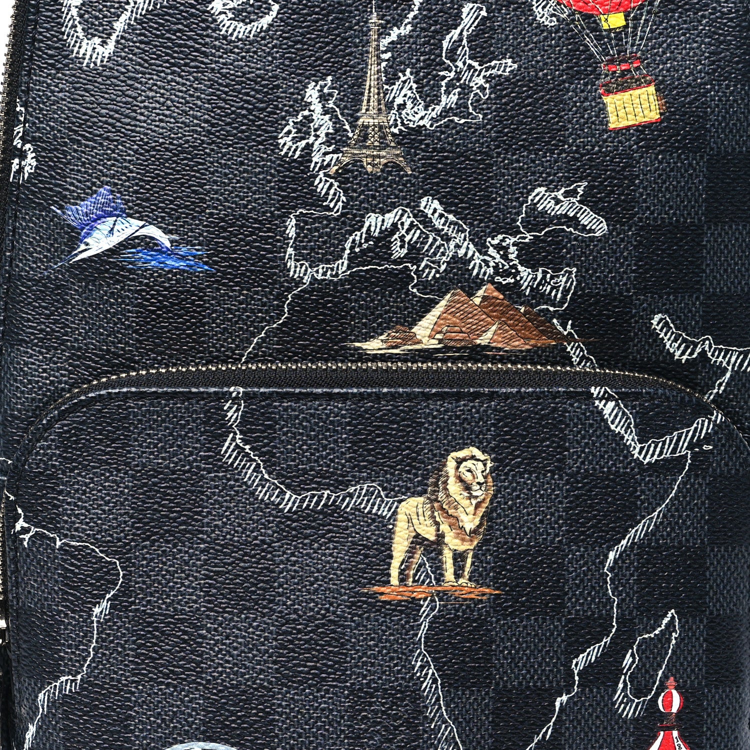Louis Vuitton Damier Graphite World Map Avenue Sling Backpack 7 of 9