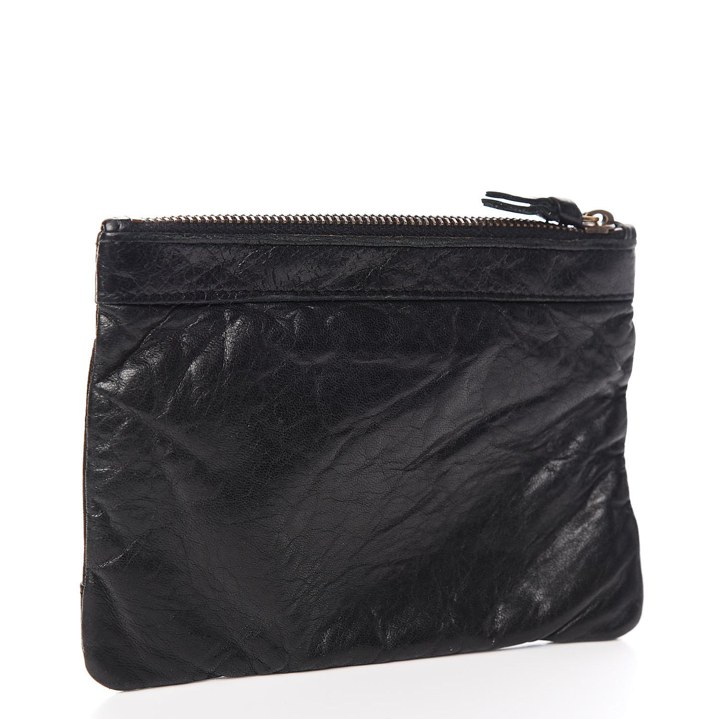 Agneau Classic Gold Hardware M Porte-Monnaie Coin Purse Black