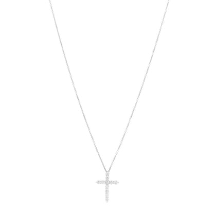 Tiffany Platinum Diamond Medium Cross Pendant Necklace 1 of 7