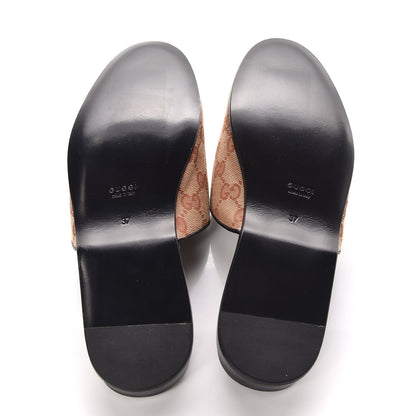 Gucci X MLB Monogram NY Yankees Embroidered Womens GG Slippers 37 Beige Ruggine 5 of 8