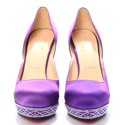 Christian Louboutin Satin Strass Eugenia 140 Pumps 39.5 Purple 2 of 8