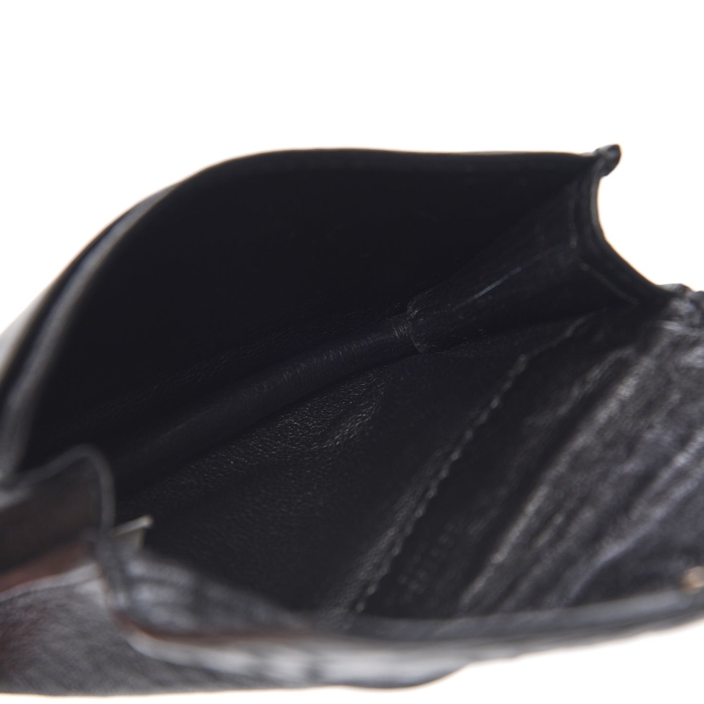 Washed Nappa Intrecciato Card Case Nero Black