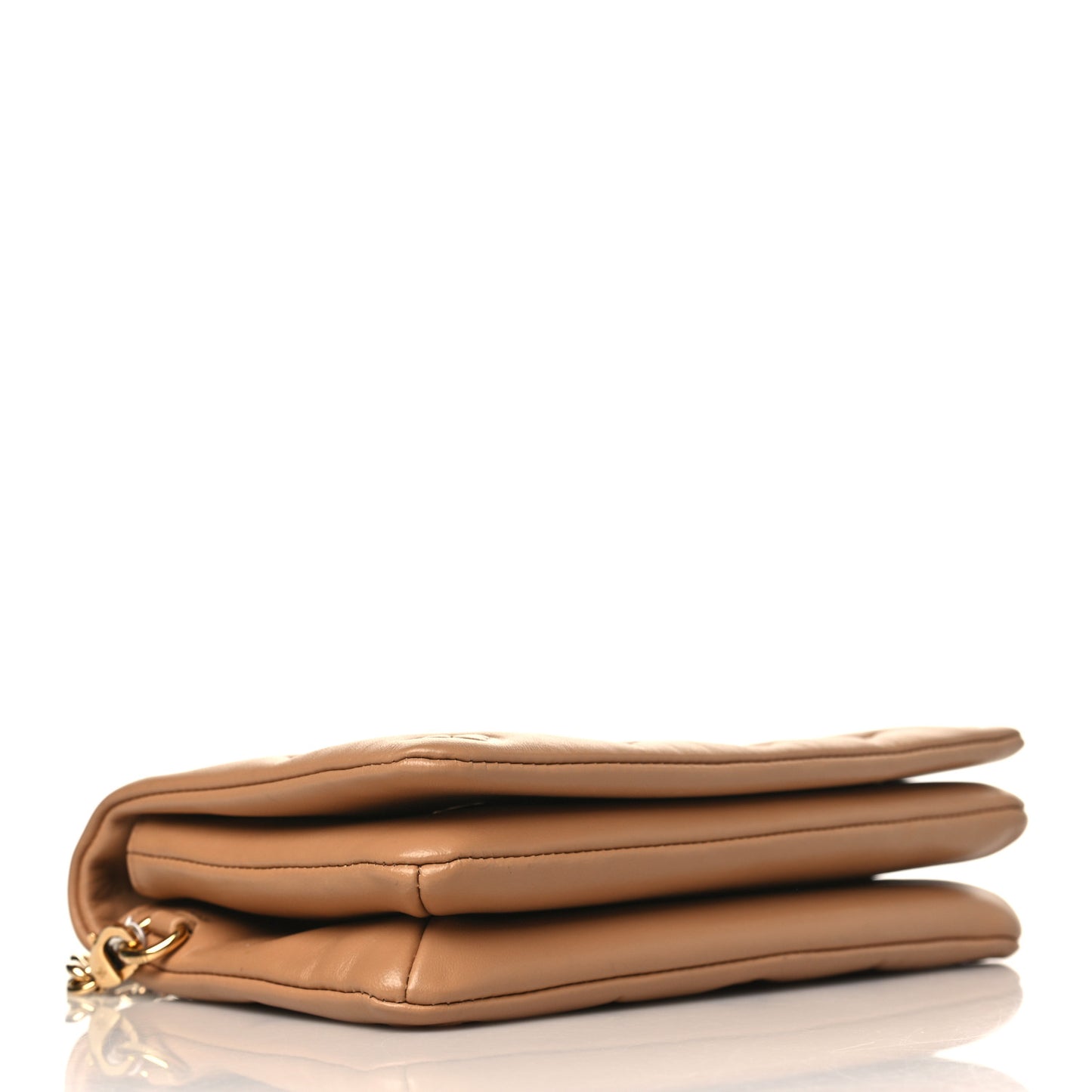 Lambskin Embossed Monogram Pochette Coussin Camel