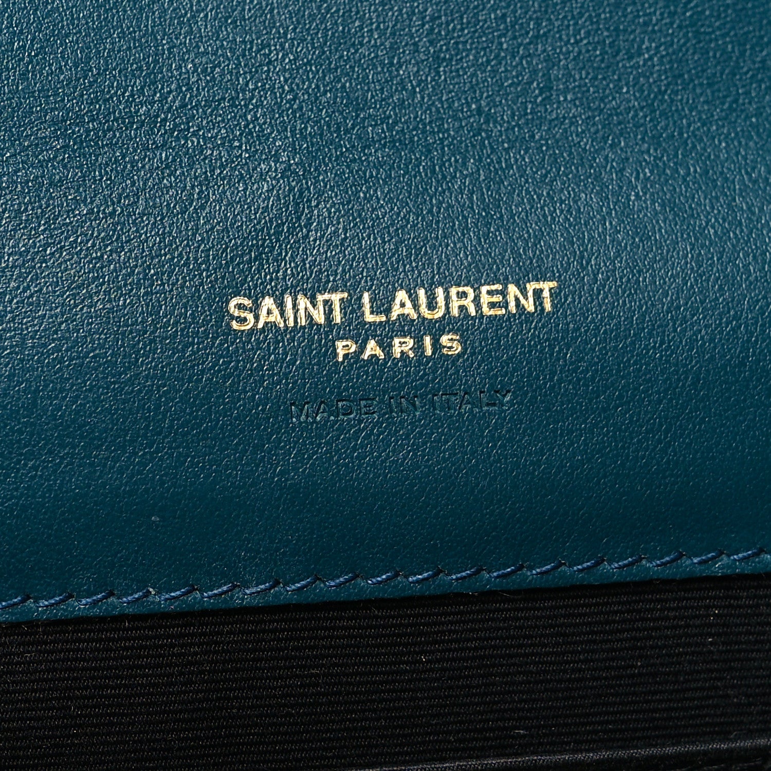 Saint Laurent Calfskin Crocodile Embossed Monogram Cassandre Flap Pouch Foliage Green 6 of 10