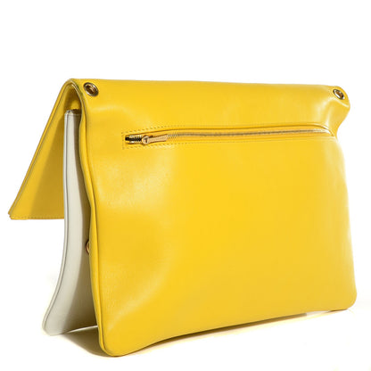 Celine Calfskin Folded Cabas Yellow White 3 of 11