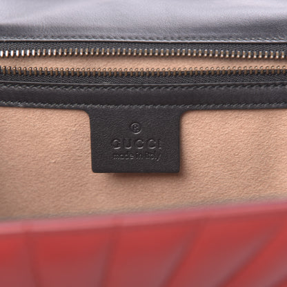 Gucci Calfskin Bamboo Trapuntata Queen Margaret Top Handle Bag Blue Agata Hibiscus Red Mystic White Sugar Pink 6 of 10