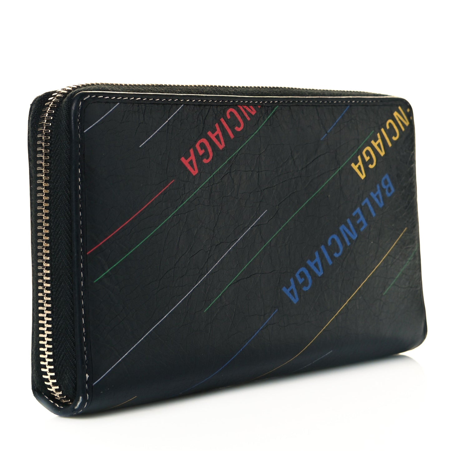 Agneau Arena Logo Multicolor Print Bazar Continental Zip Around Wallet Black Multicolor
