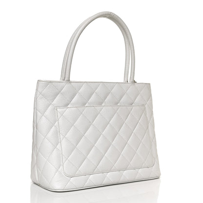 Chanel Caviar Quilted Medallion Tote White 3 of 10