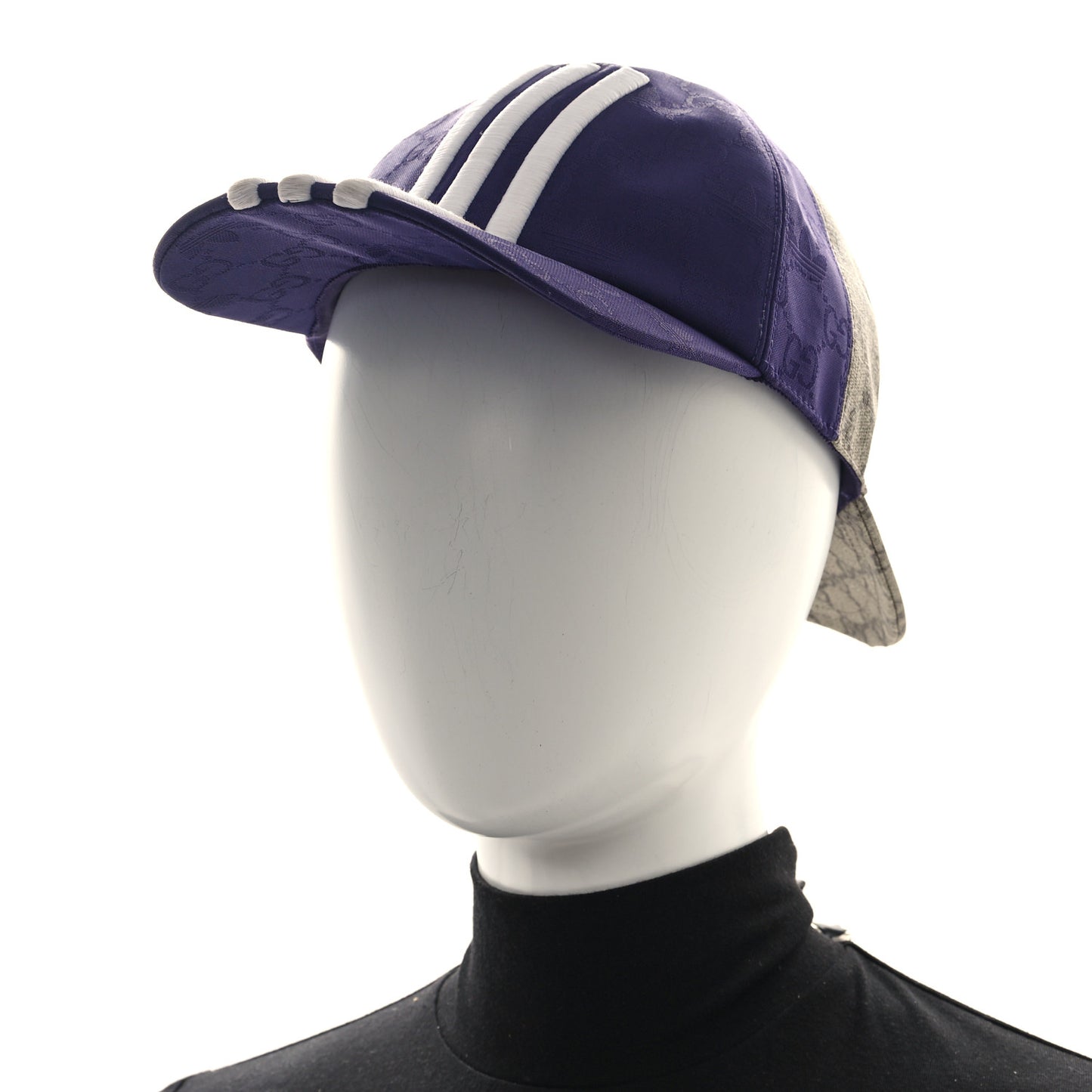 X ADIDAS GG Supreme Monogram Double Sided Baseball Hat XL Beige Ebony Dark Ameth