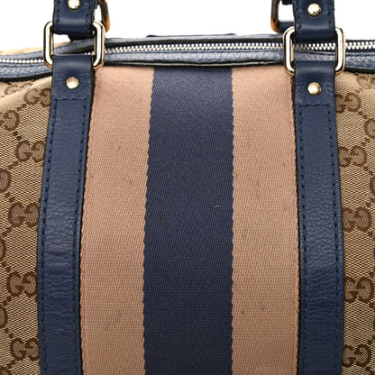 Gucci Monogram Vintage Web Medium Boston Blue 15 of 16