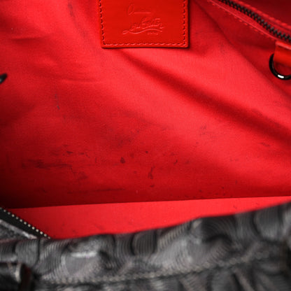 Christian Louboutin Toile Monogram Calfskin Printed Spikes Sneakender Duffle Black 12 of 14