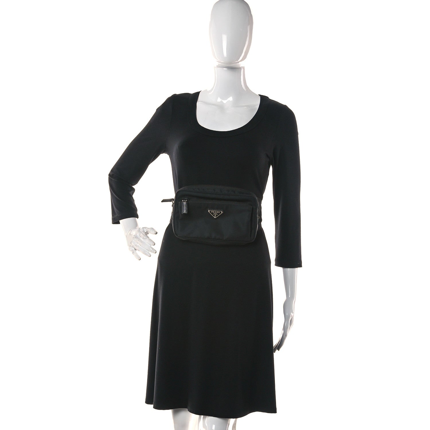 Prada Tessuto Nylon Belt Bag Black 2 of 12