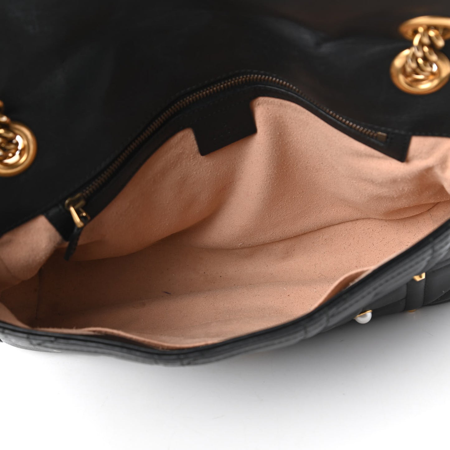 Calfskin Matelasse Studded Medium Pearly GG Marmont Shoulder Bag Black
