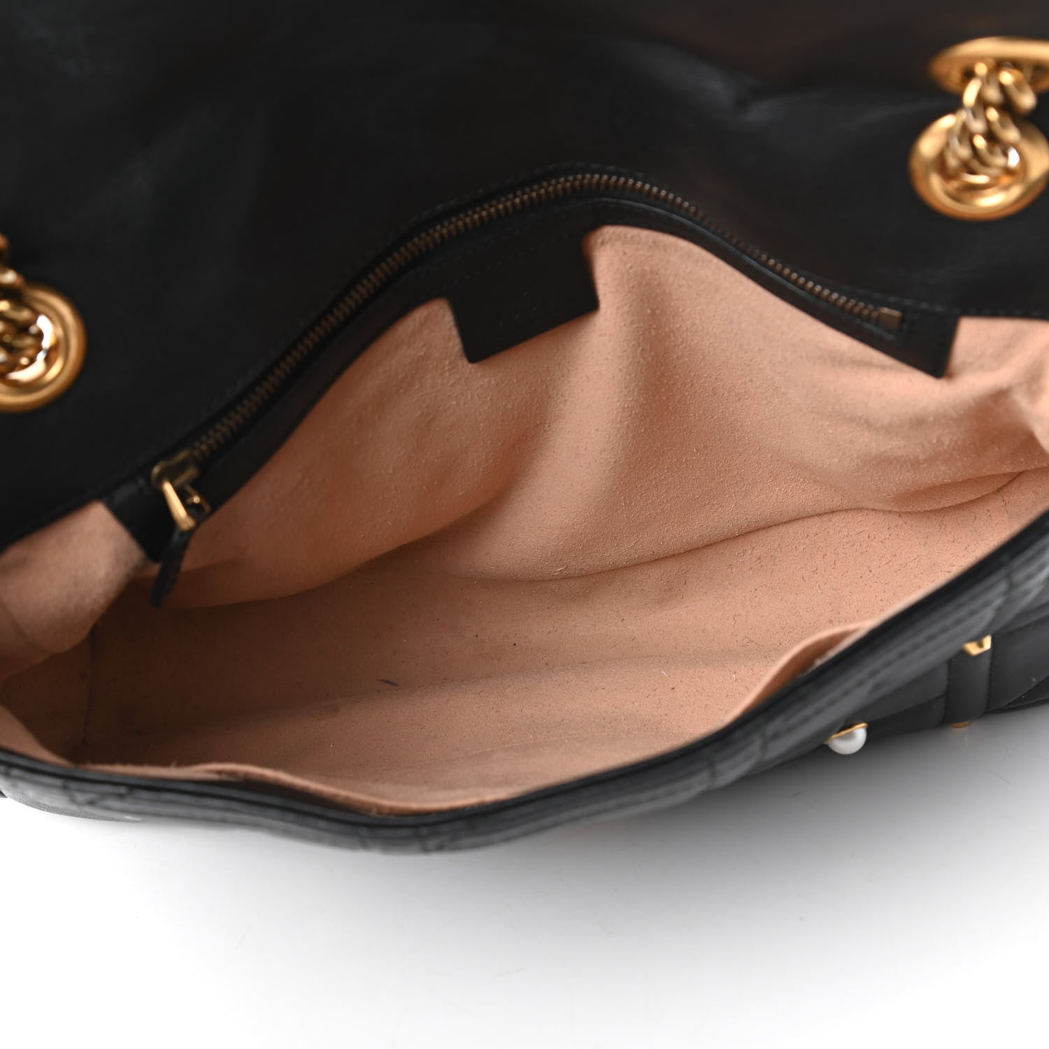 Gucci Calfskin Matelasse Studded Medium Pearly GG Marmont Shoulder Bag Black 5 of 10