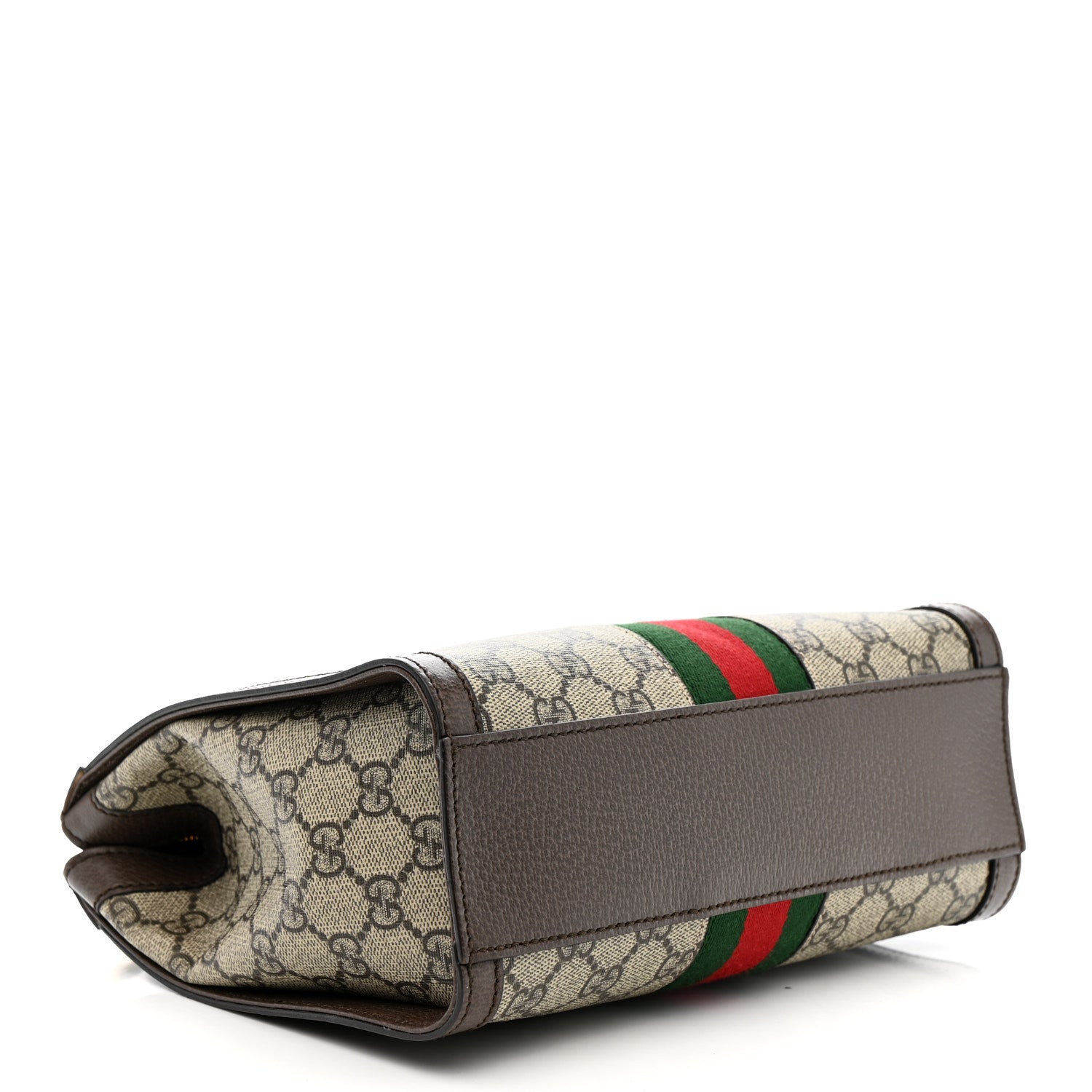 Gucci GG Supreme Monogram Textured Calfskin Web Small Ophidia Tote Bag Beige Ebony New Acero 4 of 13