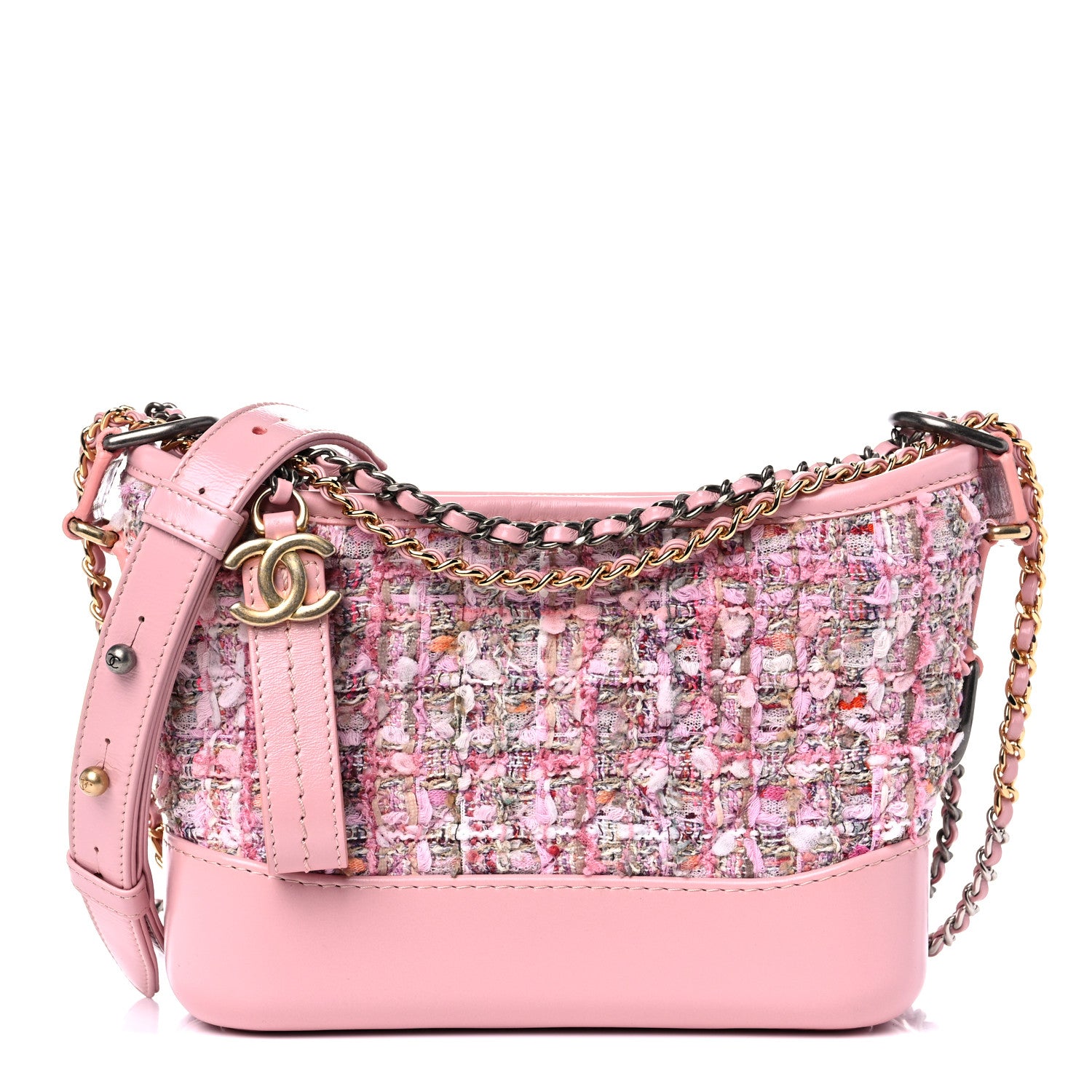 Chanel Tweed Calfskin Small Gabrielle Hobo Light Pink 1 of 14
